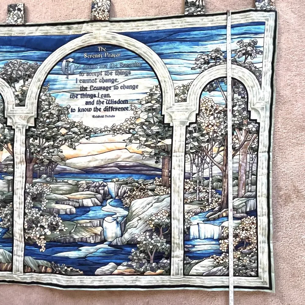 Finished Serenity Prayer Quilt Panel Fabric Art Wall Hanging Tapestry Signed